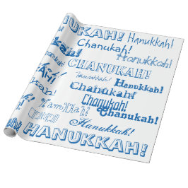 Chanukah O' Hannukah Blue and White Wrapping Pappe Presentpapper
