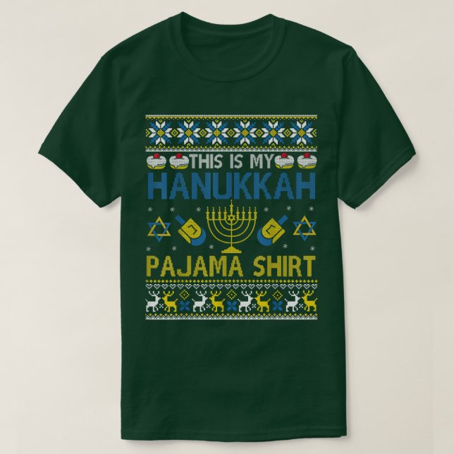Chanukah Pajamas familj. Det här är min Hanukkah P T Shirt (Design framsida)