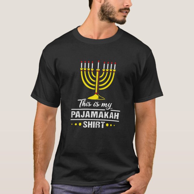 Chanukah Pajamas for Family Hanukkah Pajamakah T Shirt (Framsida)