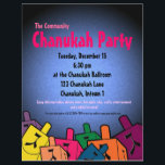 Chanukah Party Flyer<br><div class="desc">Chanukah Party med drömmar. Underbar inbjudan till familjen Chanukah Party!</div>