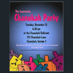 Chanukah Party Flyer<br><div class="desc">Chanukah Party med drömmar. Underbar inbjudan till familjen Chanukah Party!</div>