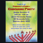 Chanukah Party Flyer<br><div class="desc">Bright Chanukah Flyer kan anpassas och anpassas utan att betala en designeravgift. Betala bara för utskrift!</div>
