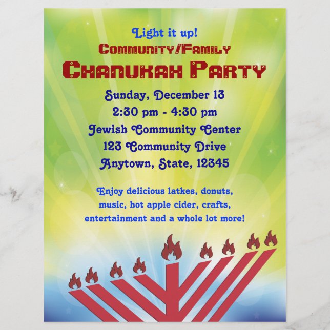 Chanukah Party Flyer (Framsidan)