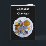 Chanukah Sameach Helgkort<br><div class="desc">"Judiska uttryck" erbjuder en shoppingupplevelse eftersom du inte hittar någon annanstans. Välkommen till butiken. Berätta för dina vänner om oss och skicka dem vår länk:  http://www.zazzle.com/YehudisL?rf=238549869542096443*</div>