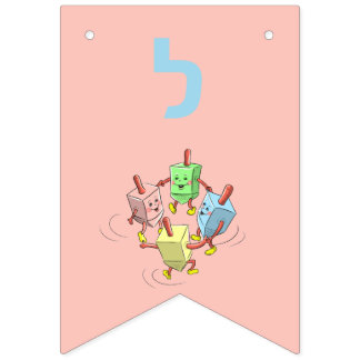 Chanukah skräddarsydd dansdreidel banner vimplar