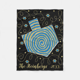 Chanukah Spin Fleece Blanket/Small