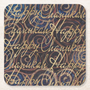 Chanukah Spinning Golds Underlägg Papper Kvadrat