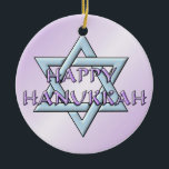 Chanukah Star av David Julgransprydnad Keramik<br><div class="desc">Tänka teman! Spela upp med färger, lägg till eller ta bort text och (för lite av en extra-avgift som redan har lagts till här, men som kan tas bort) anpassa baksidan med bilder, färg, din logotyp-/affärsinformation osv.! De är också underbara för gåvor eller använda som den avslutande kurvan på din...</div>