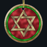 Chanukah Star av David Julgransprydnad Keramik<br><div class="desc">Tänka teman! Spela upp med färger, lägg till eller ta bort text och (för lite av en extra-avgift som redan har lagts till här, men som kan tas bort) anpassa baksidan med bilder, färg, din logotyp-/affärsinformation osv.! De är också underbara för gåvor eller använda som den avslutande kurvan på din...</div>