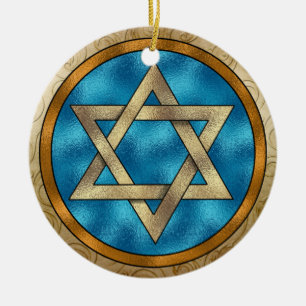 Chanukah Star av David Julgransprydnad Keramik