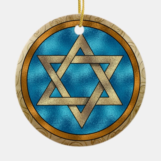 Chanukah Star av David Julgransprydnad Keramik (Framsidan)
