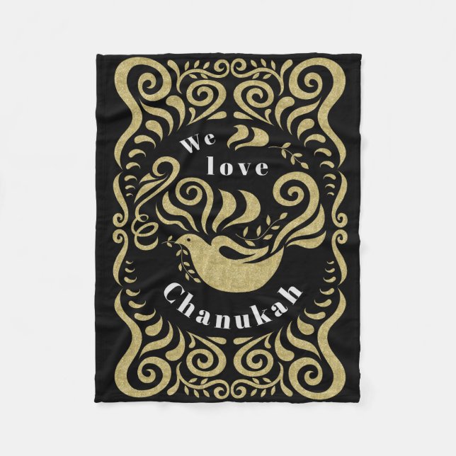 Chanukah Stencil Fleece Blanket (Framsidan)