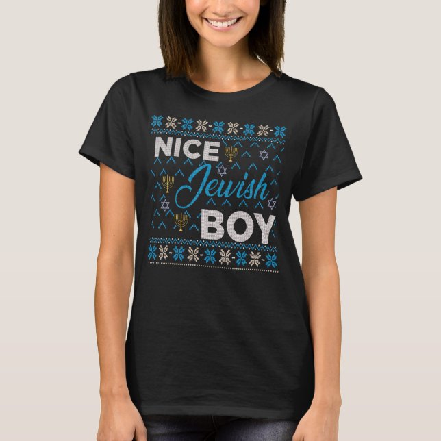 Chanukah Ugly Hanukkah Pajamakah PJs Jew Jewish T Shirt (Framsida)