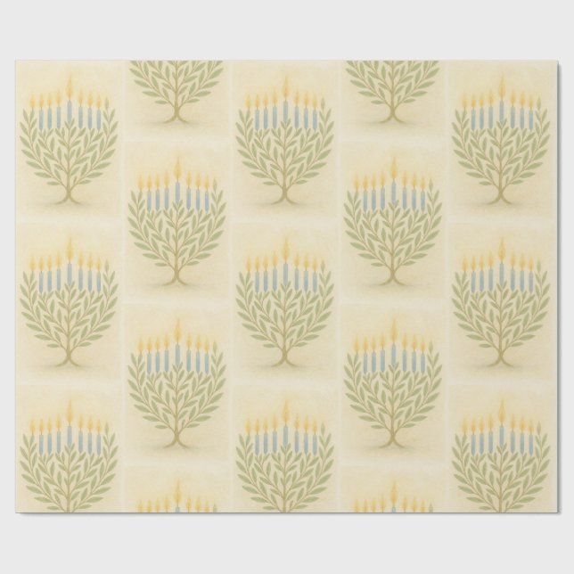 Chanukka-menorah inpackningspapper presentpapper (Platt)