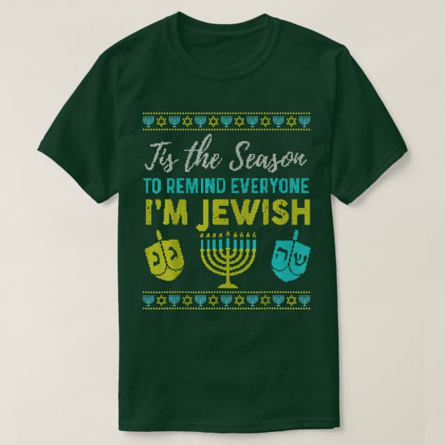 Chanukkah Funny är säsongen för att påminna alla T Shirt (Design framsida)