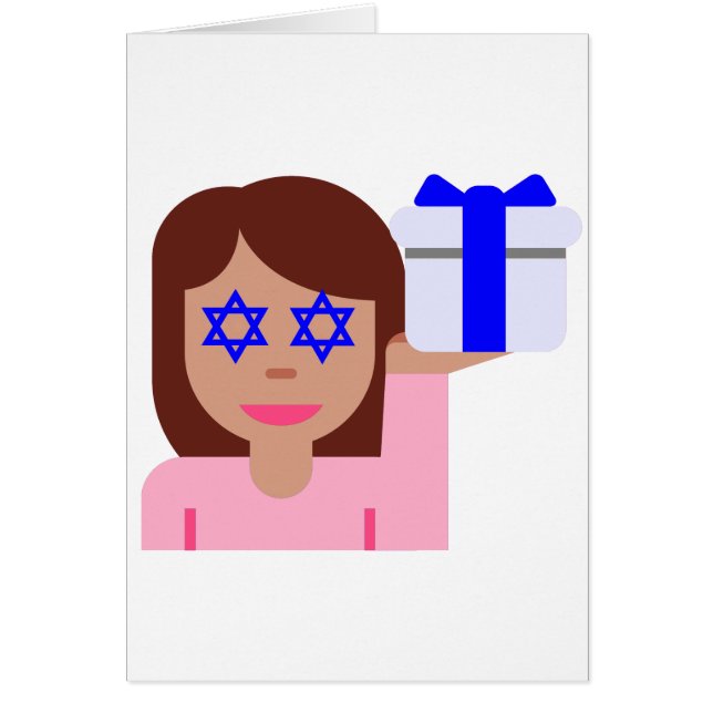 Chanukkah hair flip emoji hälsningskort (Framsidan)