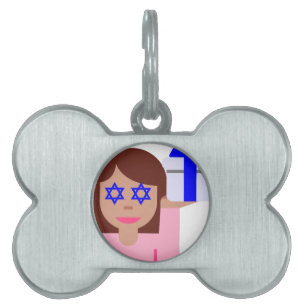 Chanukkah hair flip emoji namnbricka husdjur