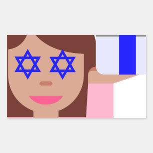 Chanukkah hair flip emoji rektangulärt klistermärke
