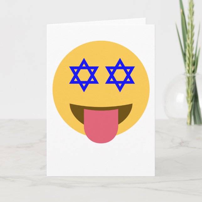 chanukkah hanukkah emoji helgkort (Framsida)