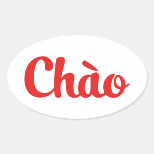 Chào/hej~ Vietnam/vietnames/Tiếng Việt Ovalt Klistermärke