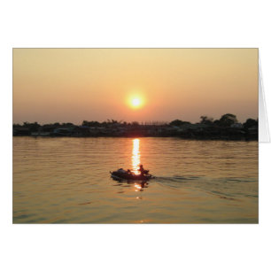 Chao Phraya River Sunset ... Ayutthaya, Thailand Hälsningskort