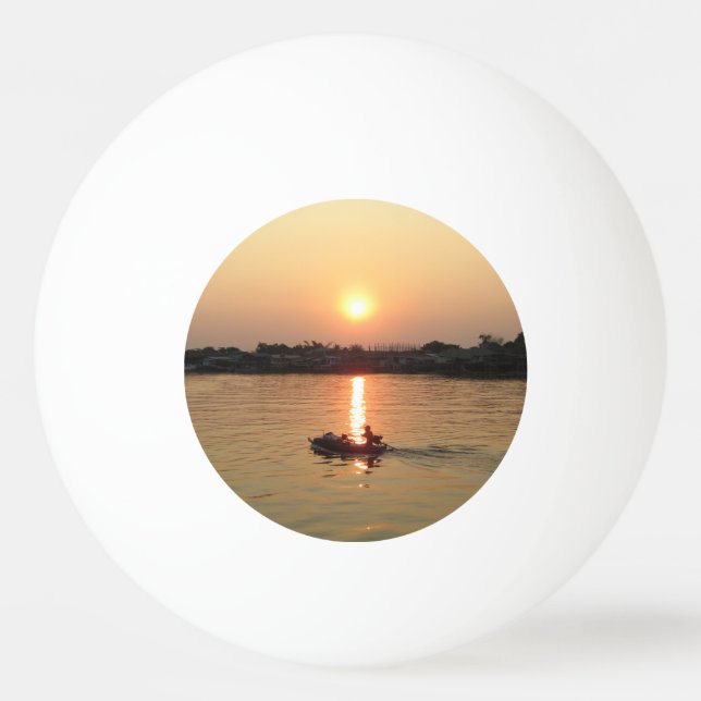 Chao Phraya River Sunset ... Ayutthaya, Thailand Pingisboll (Framsidan)