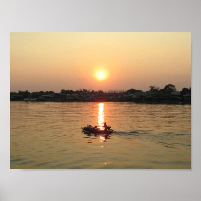 Chao Phraya River Sunset ... Ayutthaya, Thailand Poster (Framsidan)