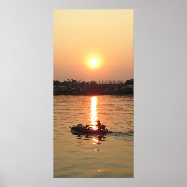 Chao Phraya River Sunset ... Ayutthaya, Thailand Poster (Framsidan)