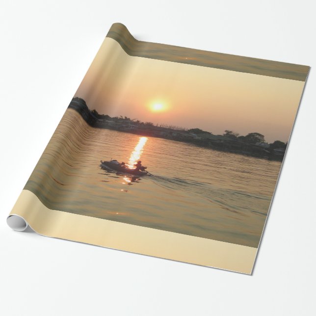 Chao Phraya River Sunset ... Ayutthaya, Thailand Presentpapper (Utrullad)
