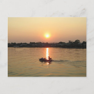 Chao Phraya River Sunset ... Ayutthaya, Thailand Vykort
