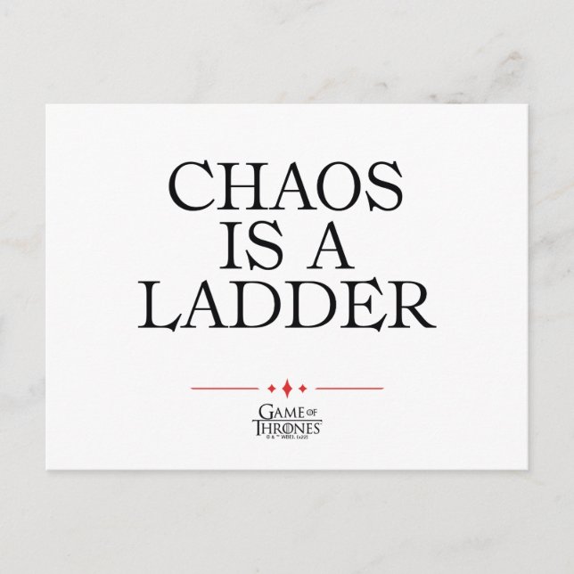 Chaos är en stege vykort (Framsida)