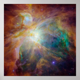 Chaos är i hjärtat av Orion Nebula. Hubbers ul Poster