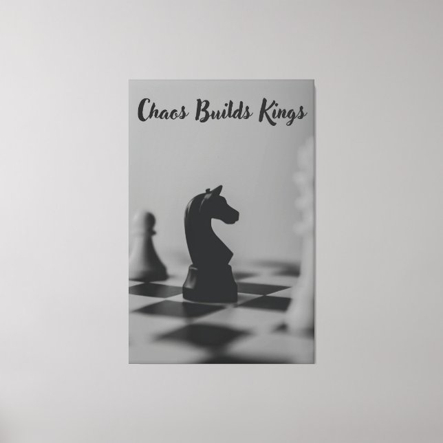 Chaos Bygger Kung - Chess Inspired Art Canvastryck (Framsida)