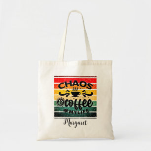 Chaos Coffee my Life Retro Sunset Tygkasse
