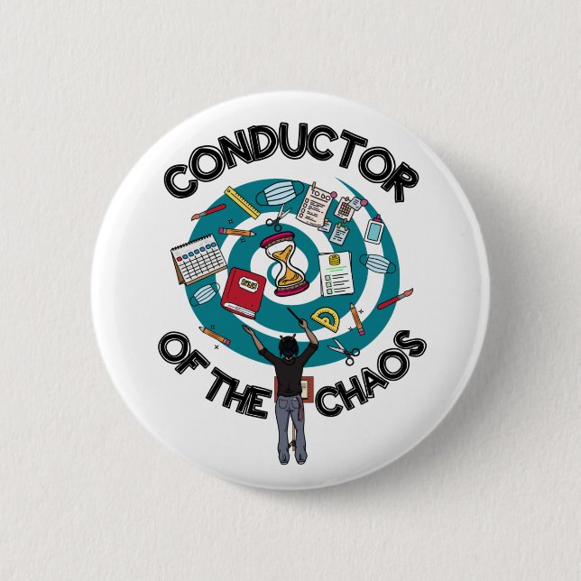 Chaos Conductor Button - Black Knapp (Framsida)