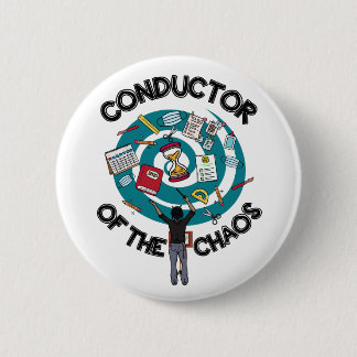 Chaos Conductor Button - Black Knapp
