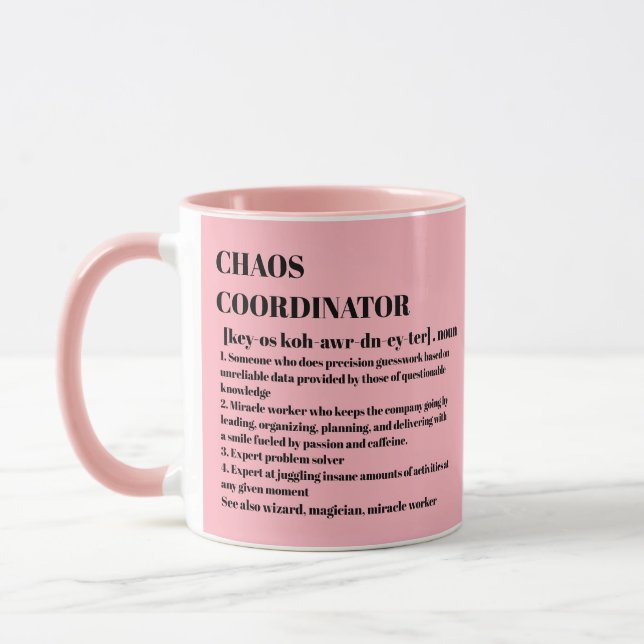 Chaos Coordinator Definition Photo Office Coworkin Mugg (Vänster)
