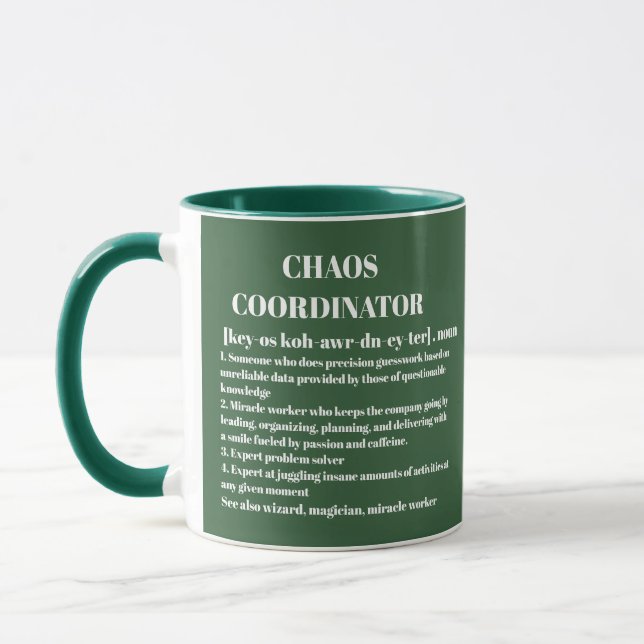 Chaos Coordinator Definition Photo Office Coworkin Mugg (Vänster)