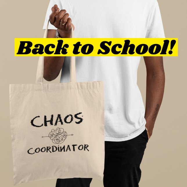 Chaos Coordinator Funny Back to school Teacher Tygkasse (Shop now and carry your teaching essentials in organized style!)