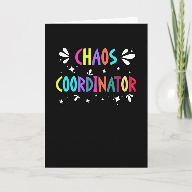 Chaos Coordinator Funny Mamma Lacher Witty Say Kort (Framsida)