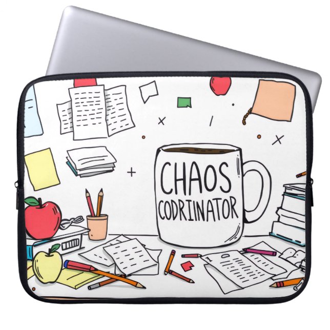 Chaos Coordinator Funny Typography  Laptop Fodral (Framsidan)