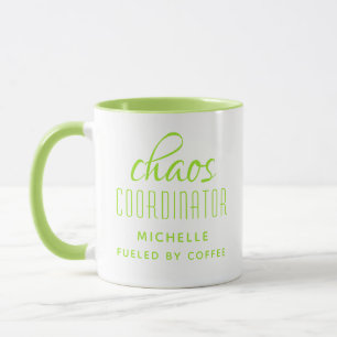 Chaos Coordinator Grönt Typography-Personlig Mugg