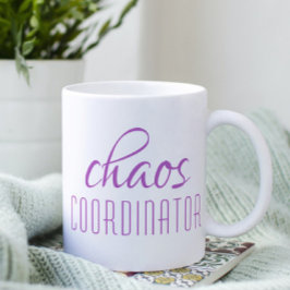 Chaos Coordinator Lila Script Coffee Mugg
