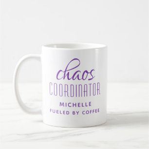 Chaos Coordinator Lila Typography Personlig Kaffemugg