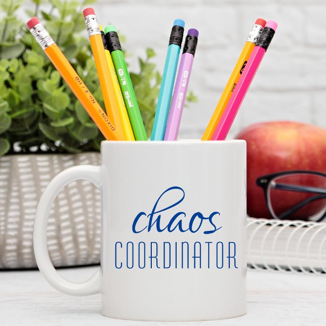 Chaos Coordinator Modern Blue Script Kaffemugg (Skapare uppladdad)