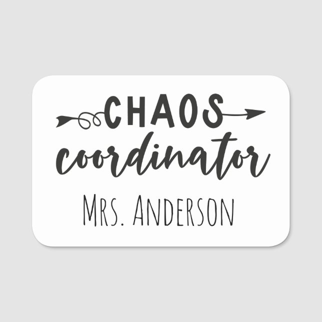 Chaos Coordinator Office Coworking Mamma Namnbricka (Framsida)