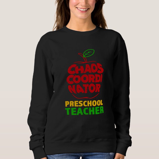 Chaos Coordinator Preschool Teacher T Shirt (Framsida)