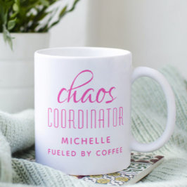 Chaos Coordinator Rosa Typography Personlig Kaffemugg