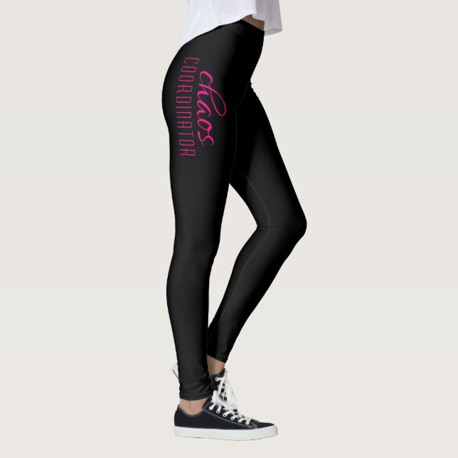 Chaos Coordinator Typography Black Shock rosa Leggings (Höger)