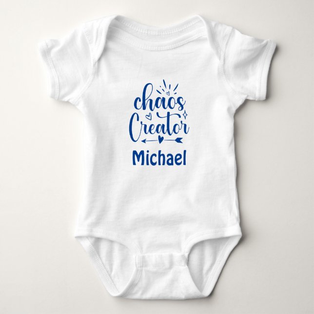 Chaos Creator Blue Pojke Baby Shower Gift T Shirt (Framsida)